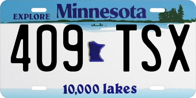 MN license plate 409TSX