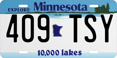 MN license plate 409TSY