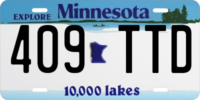 MN license plate 409TTD