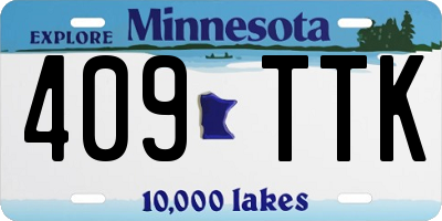 MN license plate 409TTK