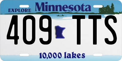 MN license plate 409TTS