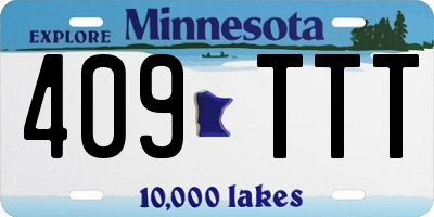 MN license plate 409TTT