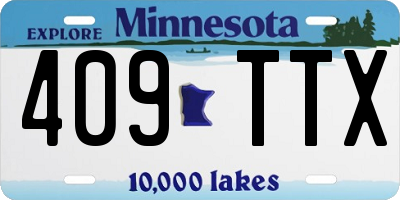 MN license plate 409TTX