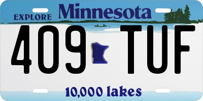 MN license plate 409TUF