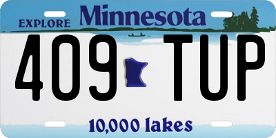 MN license plate 409TUP