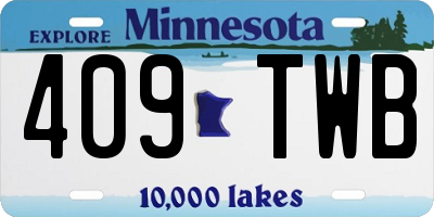 MN license plate 409TWB