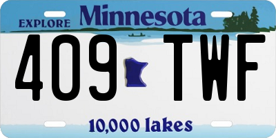 MN license plate 409TWF