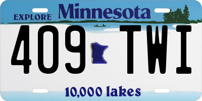 MN license plate 409TWI