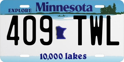 MN license plate 409TWL