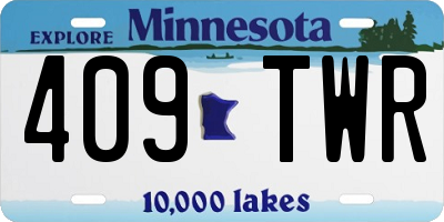 MN license plate 409TWR