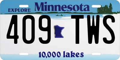 MN license plate 409TWS