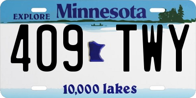 MN license plate 409TWY