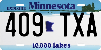 MN license plate 409TXA