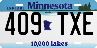 MN license plate 409TXE