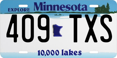 MN license plate 409TXS