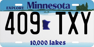 MN license plate 409TXY
