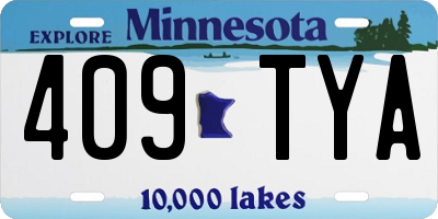 MN license plate 409TYA