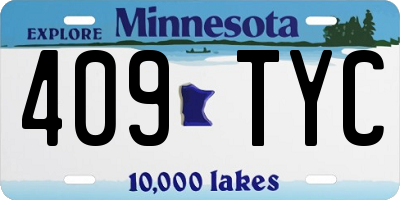 MN license plate 409TYC