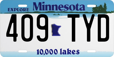 MN license plate 409TYD