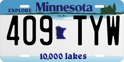 MN license plate 409TYW