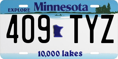 MN license plate 409TYZ