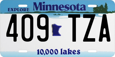 MN license plate 409TZA
