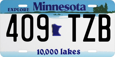MN license plate 409TZB