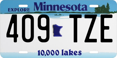 MN license plate 409TZE