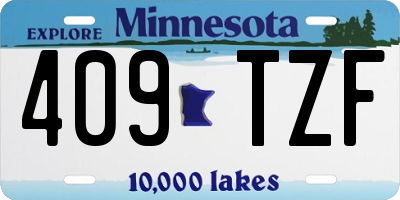MN license plate 409TZF