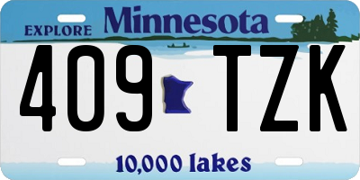 MN license plate 409TZK