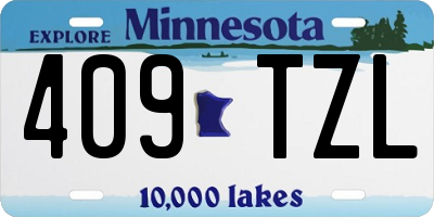MN license plate 409TZL