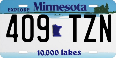 MN license plate 409TZN