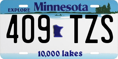 MN license plate 409TZS