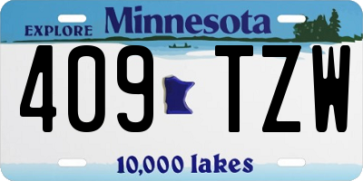 MN license plate 409TZW