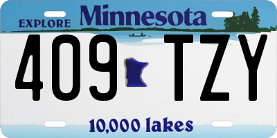 MN license plate 409TZY