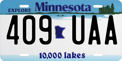 MN license plate 409UAA