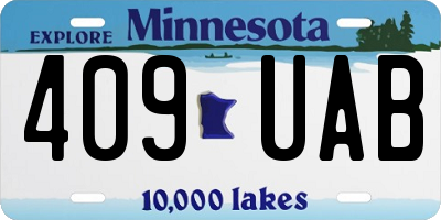 MN license plate 409UAB