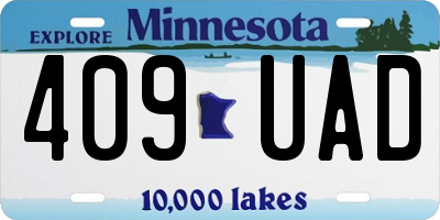 MN license plate 409UAD