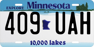 MN license plate 409UAH