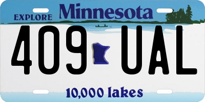 MN license plate 409UAL