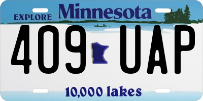 MN license plate 409UAP