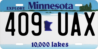 MN license plate 409UAX