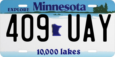 MN license plate 409UAY