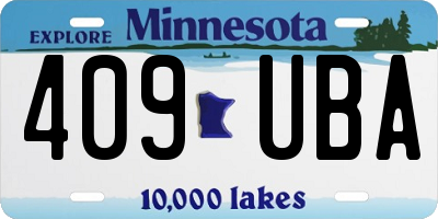 MN license plate 409UBA
