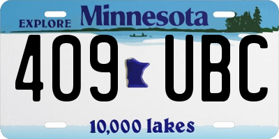 MN license plate 409UBC
