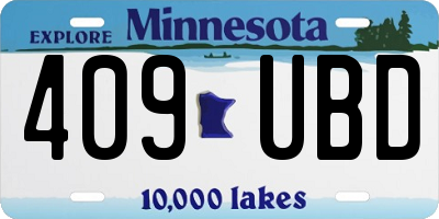 MN license plate 409UBD
