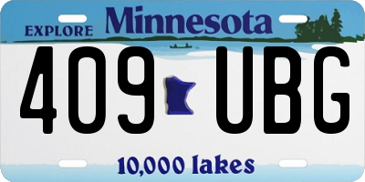 MN license plate 409UBG