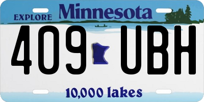MN license plate 409UBH