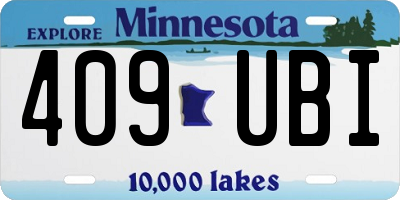 MN license plate 409UBI