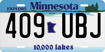 MN license plate 409UBJ